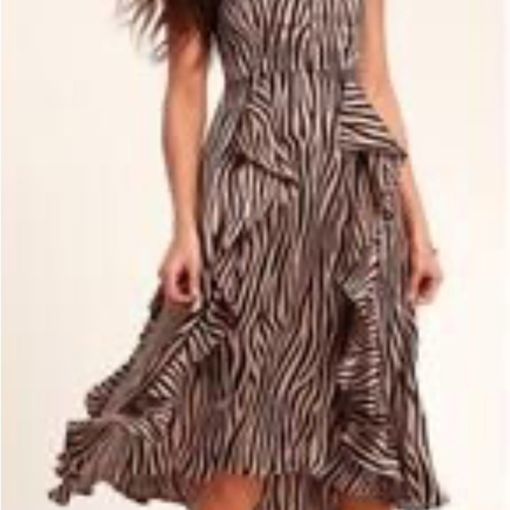 Lulu's Black and White Zebra Print High Low Dress